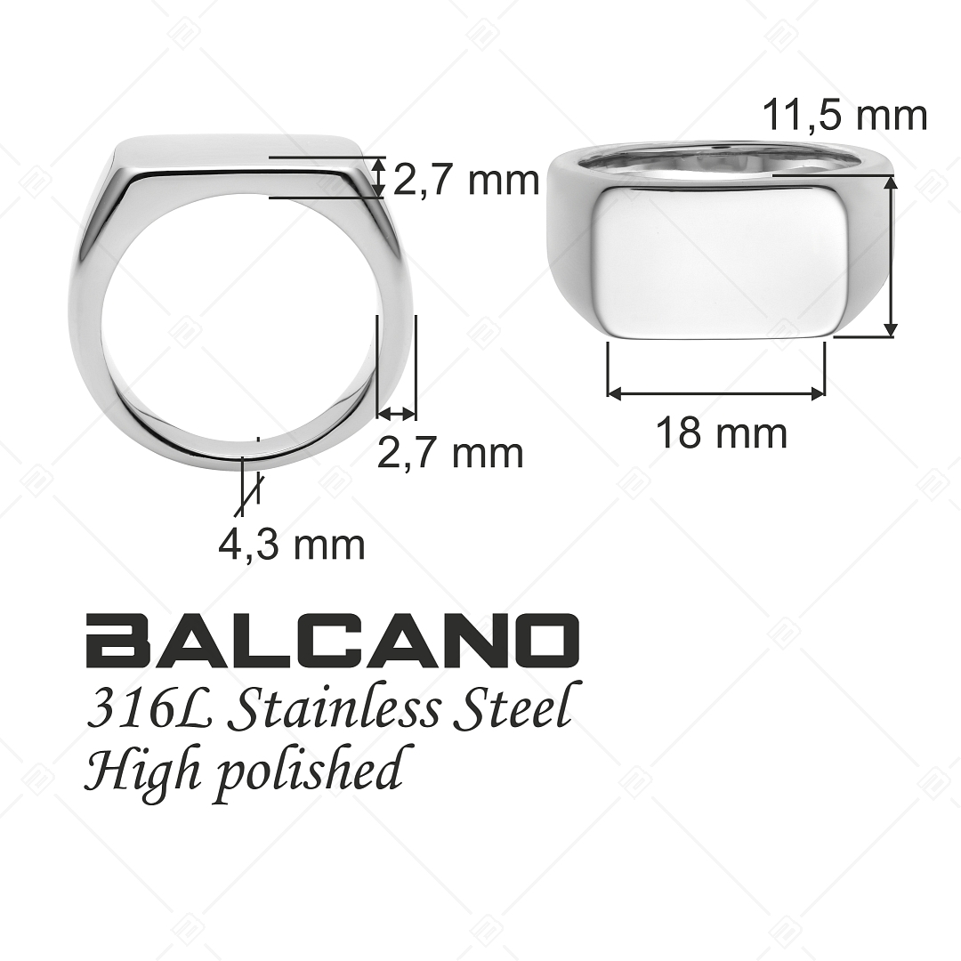 BALCANO - Bernhard / Chevalière gravable avec hautement polie (042106BL97)