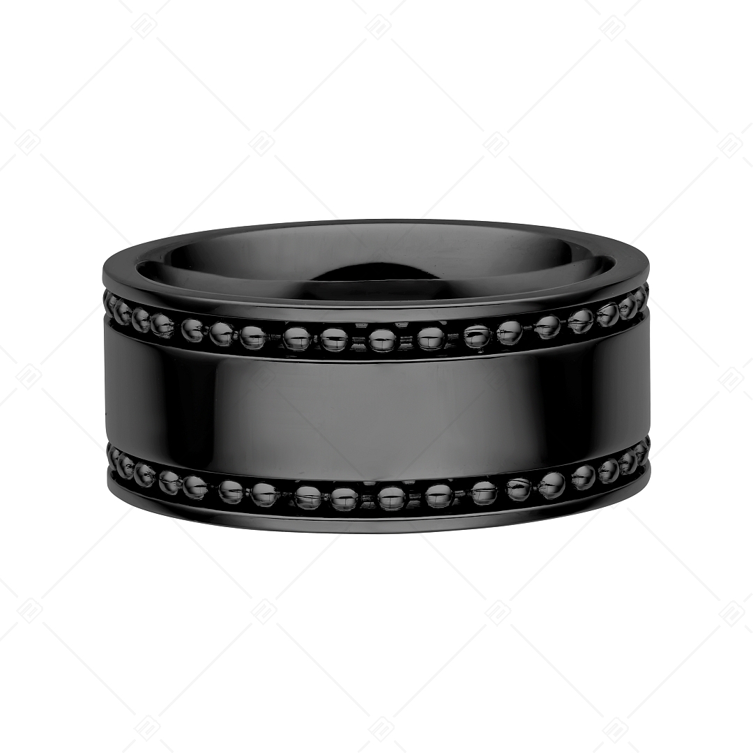 BALCANO - Bolas / Engravable Ballchain Stainless Steel Ring Black PVD Plated (042107BL11)