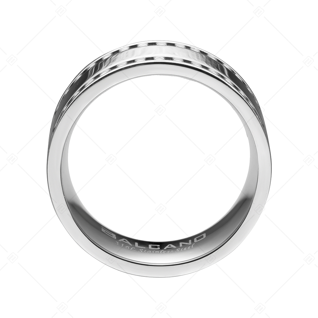 BALCANO - Bolas / Gravierbarer Kugelkette Edelstahl Ring mit Hochglanzpolierung (042107BL97)
