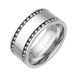 BALCANO - Bolas / Gravierbarer Kugelkette Edelstahl Ring mit Hochglanzpolierung