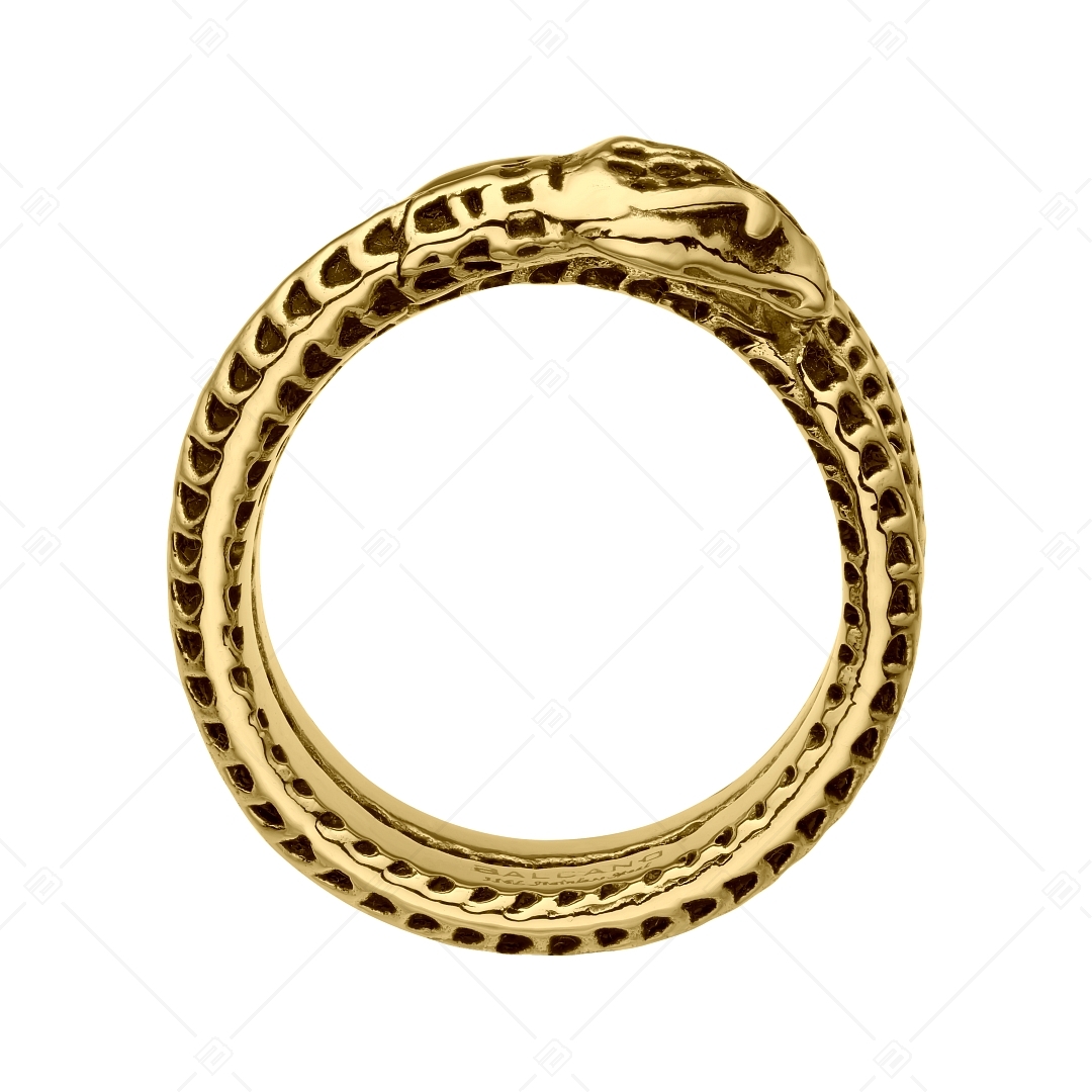BALCANO - Serpent / Schlangenförmiger Edelstahl Ring mit 18K Gold Beschichtung (042110BL88)