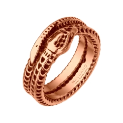 BALCANO - Serpent / Snake Shaped Stainless Steel Ring 18K Rose Gold Plated