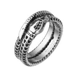 BALCANO - Serpent / Snake Shaped Stainless Steel Ring, High Polished