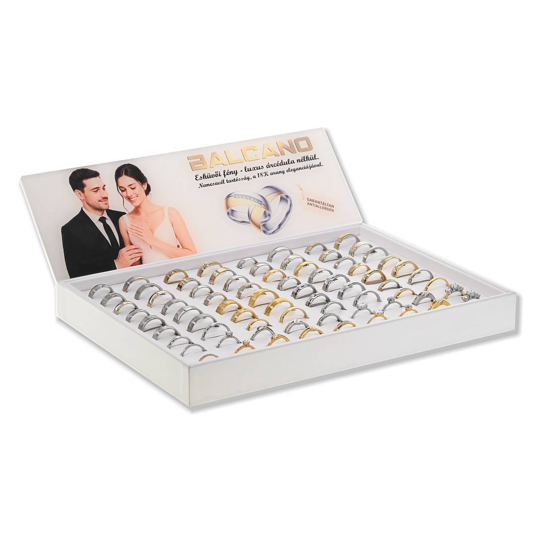 BALCANO / Edelstahl Trauring- und Verlobungsring-Display mit Kopfteil (110001BD00)