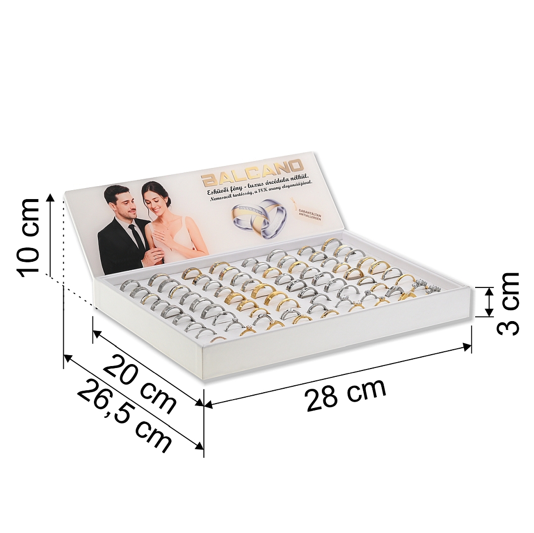 BALCANO / Edelstahl Trauring- und Verlobungsring-Display mit Kopfteil (110001BD00)