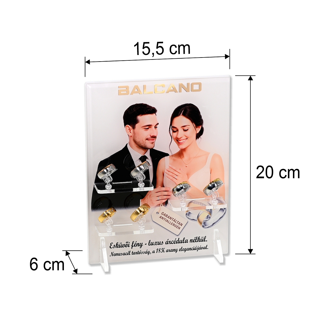 BALCANO / Edelstahl Trauring- und Verlobungsring-Displaytafel (110002BD00)