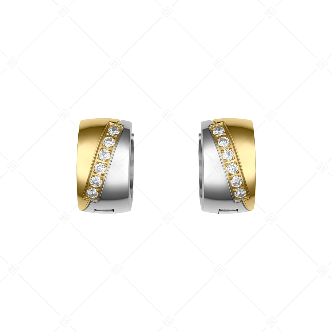 BALCANO - Regal / Edelstahl Ohrringe mit 18K Gold Beschichtung und Zirkonia Edelsteinen (112012ZY88)