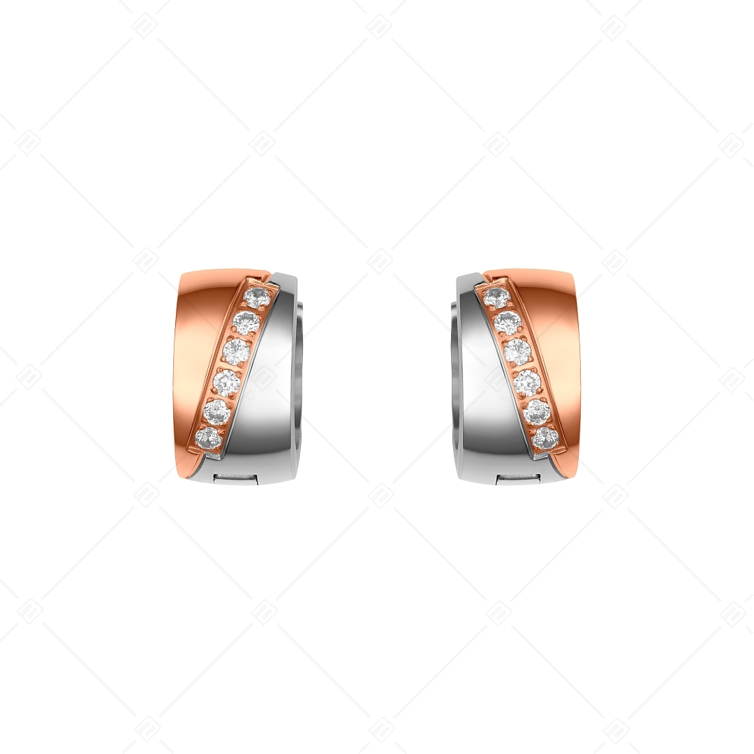 BALCANO - Regal / Stainless Steel Earrings With 18K Rose Gold Plated and Cubic Zirconia Gemstones (112012ZY96)
