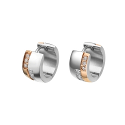 BALCANO - Aurora / Stainless Steel Earrings With 18K Rose Gold Plated and Cubic Zirconia Gemstones