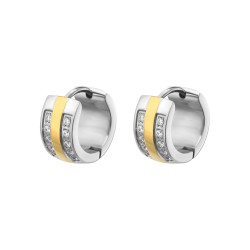 BALCANO - Iris / Stainless steel earrings with 18K gold plating and cubic zirconia gemstones