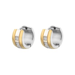 BALCANO - Camino / Stainless steel earrings with 18K gold plating and cubic zirconia gemstones