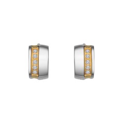 BALCANO - Sendero / Stainless steel earrings with 18K gold plating and cubic zirconia gemstones