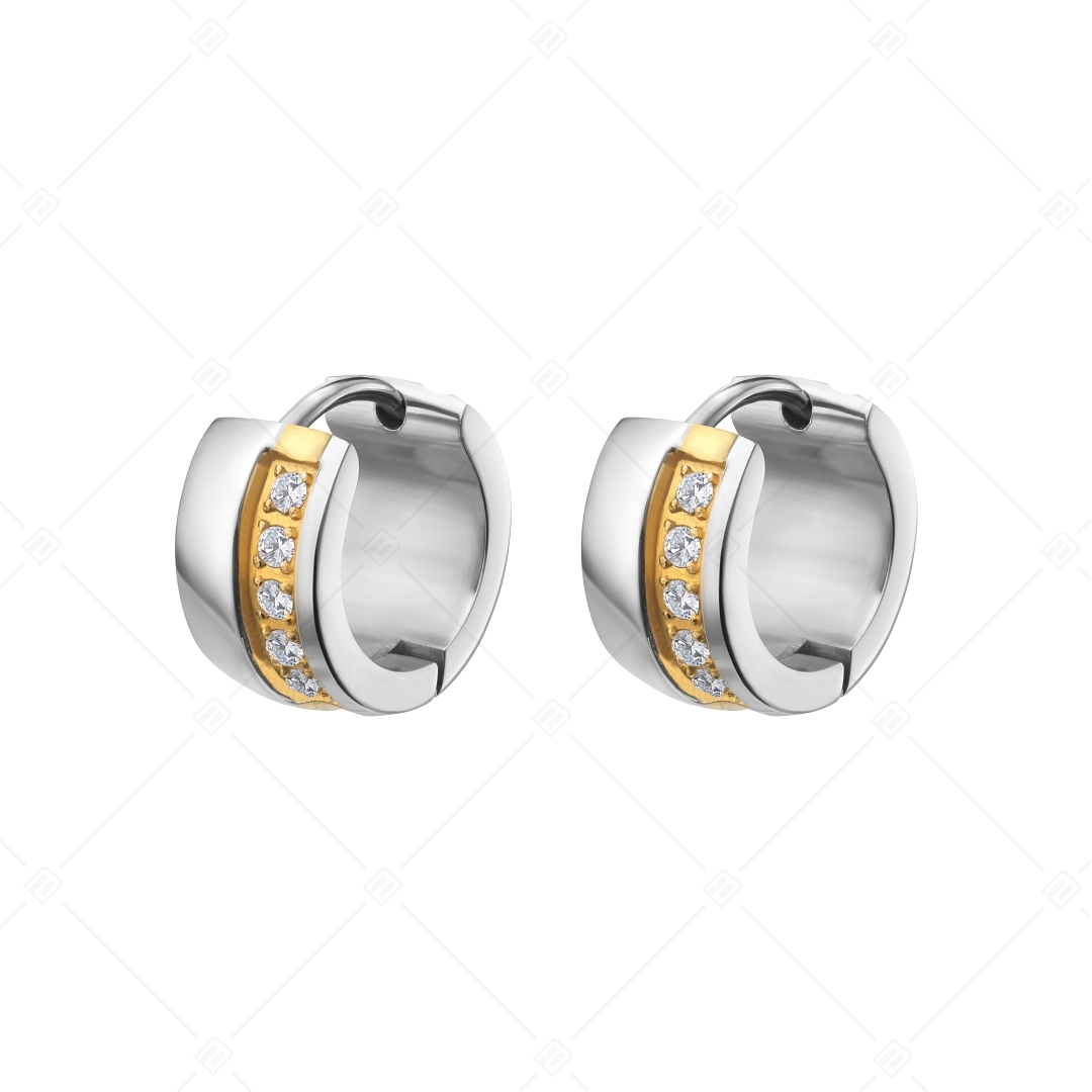 BALCANO - Sendero / Stainless Steel Earrings With 18K Gold Plated and Cubic Zirconia Gemstones (112016ZY00)