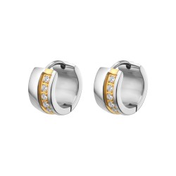 BALCANO - Sendero / Stainless Steel Earrings With 18K Gold Plated and Cubic Zirconia Gemstones