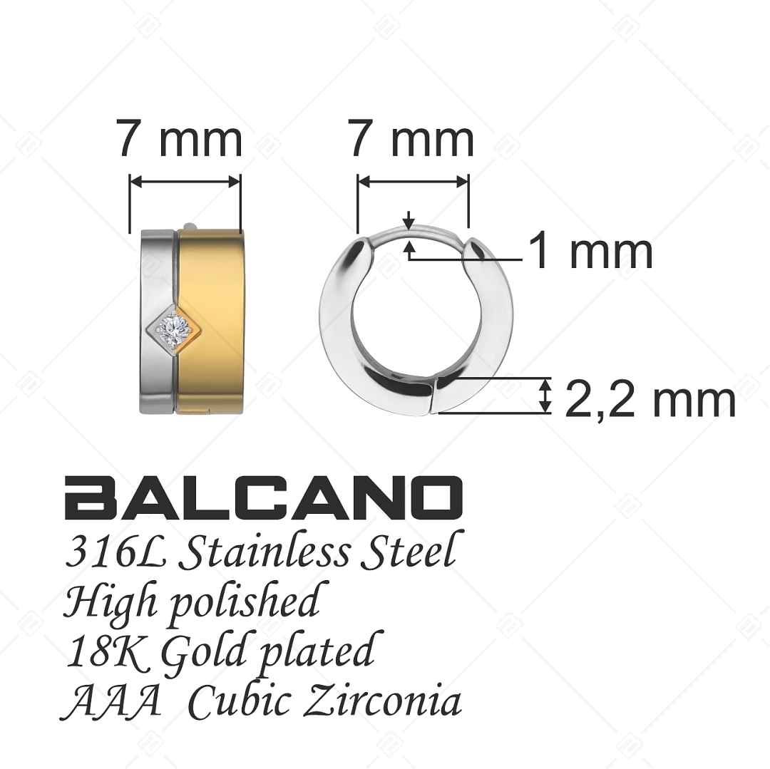 BALCANO - Simile / Edelstahl ohrringe mit 18K Vergoldung und Zirkonia Edelsteinen (112018ZY00)