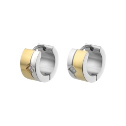 BALCANO - Simile / Boucles d'oreilles en acier précieux, plaqué or 18K, avec pierres en zirconium.