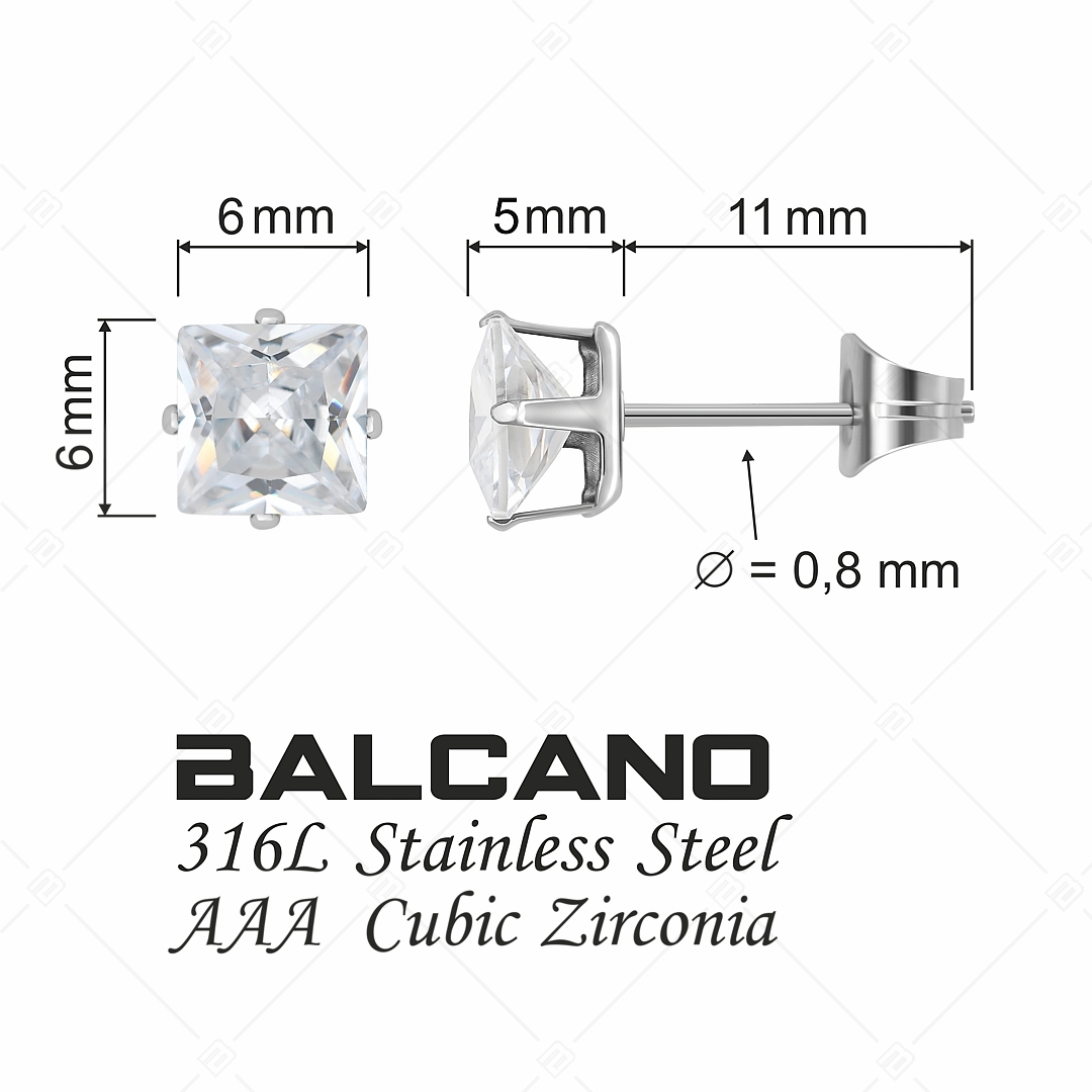 BALCANO - Frizzante / Boucles d'oreilles pierres précieuses de forme carrée (112082ST00)