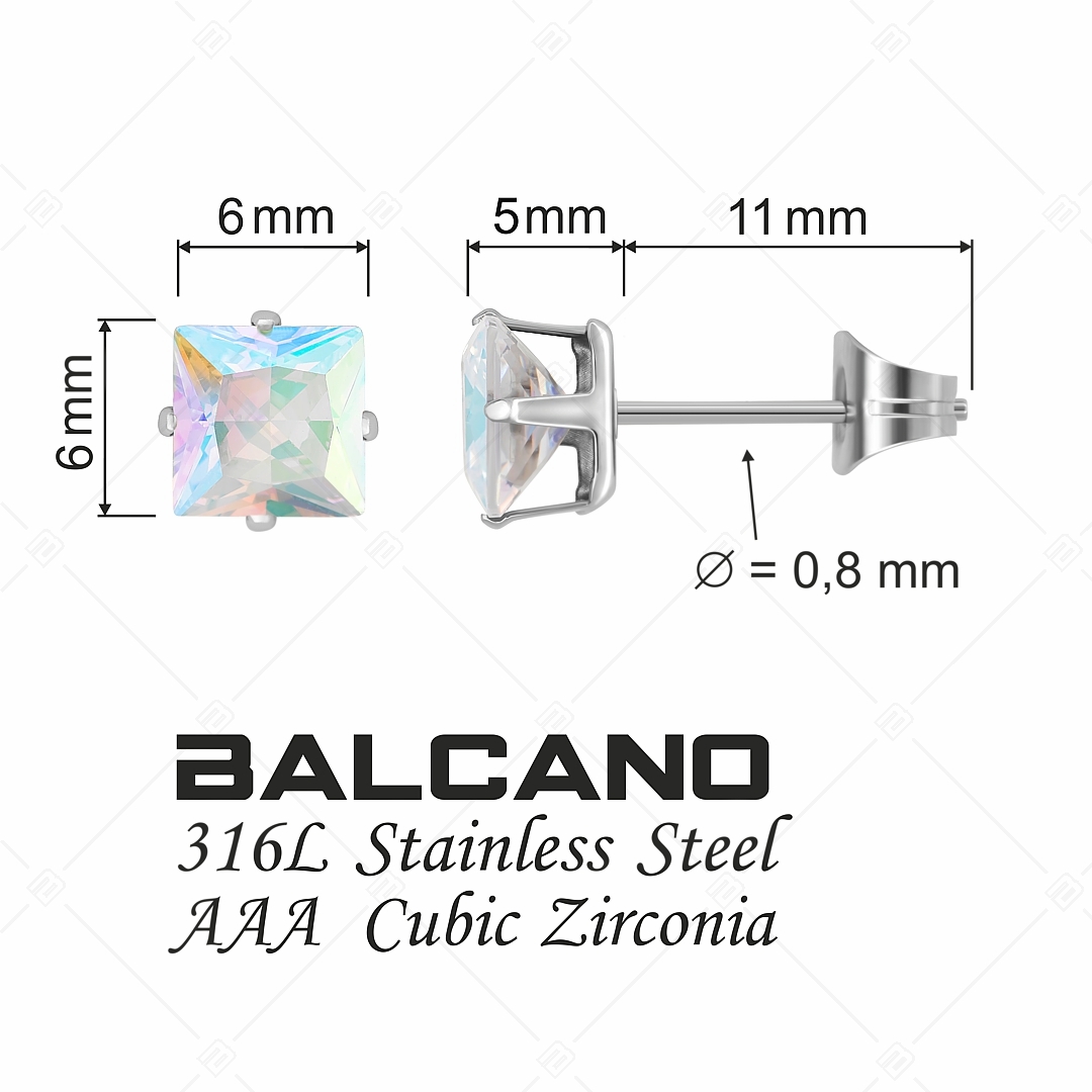 BALCANO - Frizzante / Boucles d'oreilles pierres précieuses de forme carrée (112082ST09)