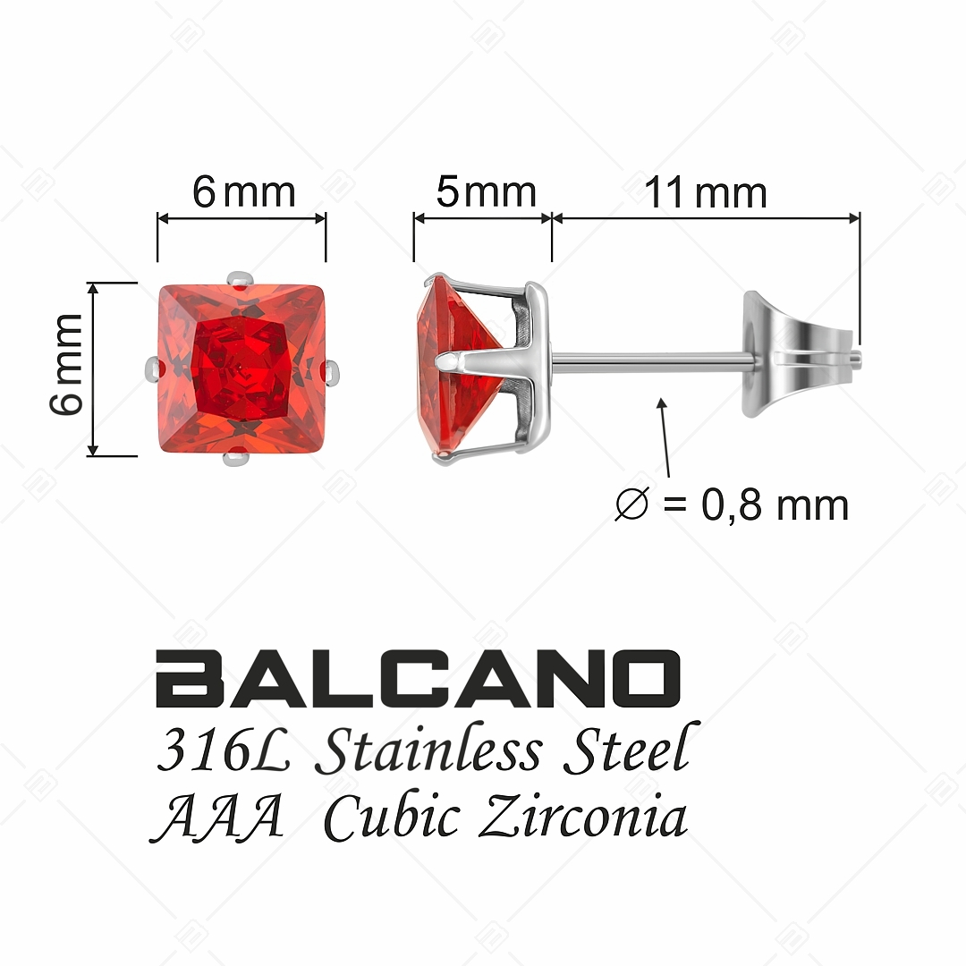 BALCANO - Frizzante / Boucles d'oreilles pierres précieuses de forme carrée (112082ST22)