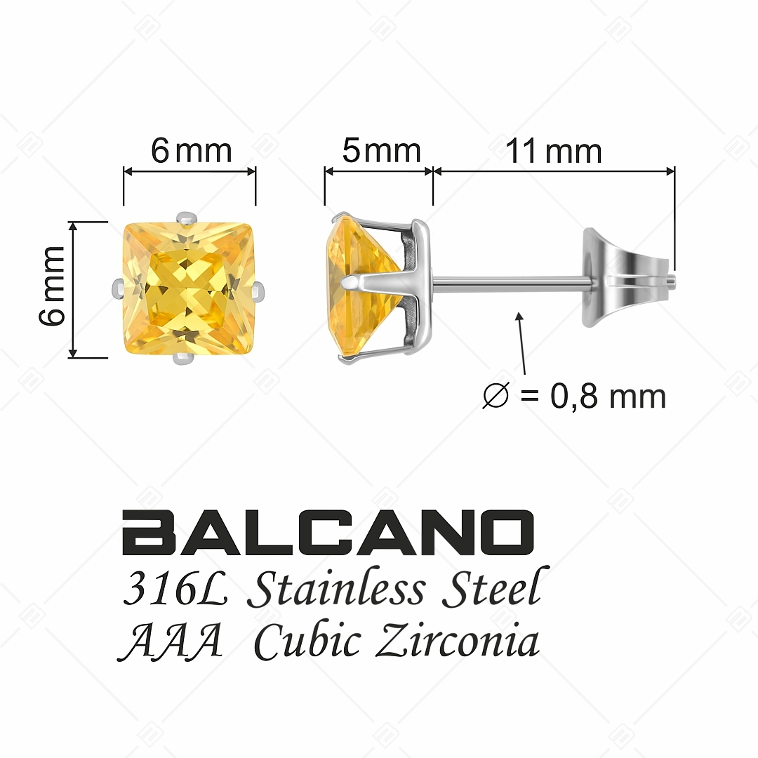 BALCANO - Frizzante / Boucles d'oreilles pierres précieuses de forme carrée (112082ST55)