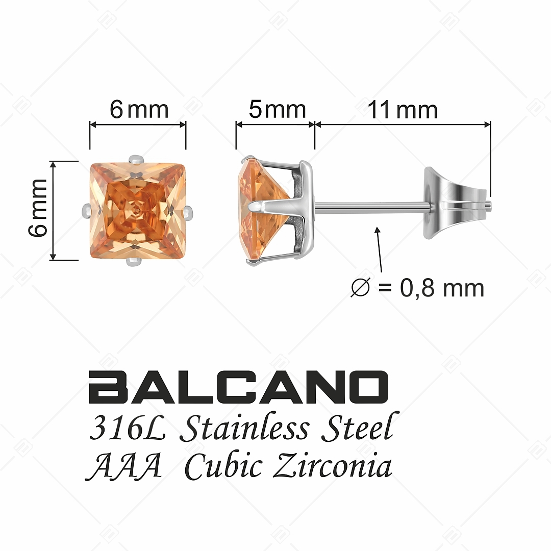 BALCANO - Frizzante / Boucles d'oreilles pierres précieuses de forme carrée (112082ST58)