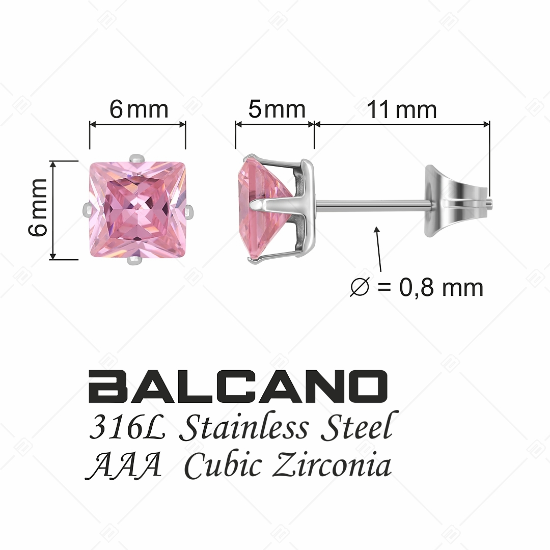 BALCANO - Frizzante / Boucles d'oreilles pierres précieuses de forme carrée (112082ST87)