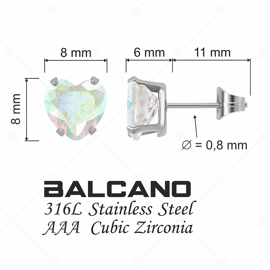 BALCANO - Frizzante / Boucles d'oreilles pierres précieuses en forme de cœur (112084ST09)