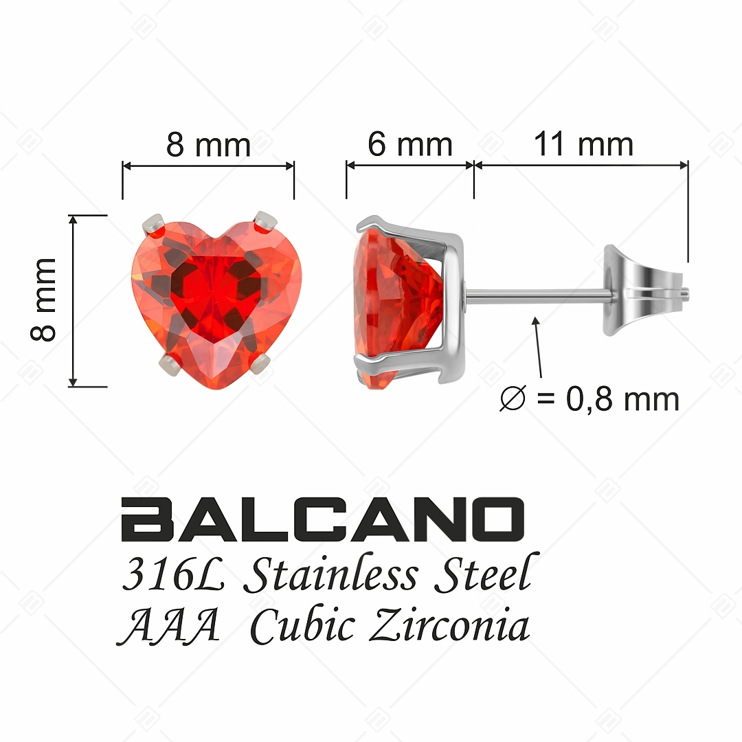 BALCANO - Frizzante / Herzförmige Edelstein Ohrringe (112084ST22)