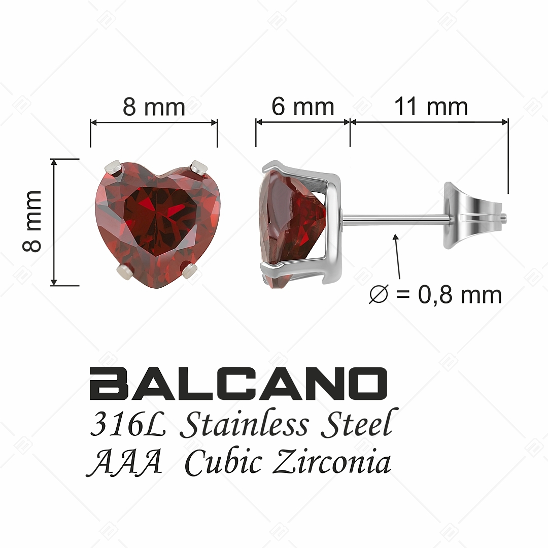 BALCANO - Frizzante / Herzförmige Edelstein Ohrringe (112084ST29)
