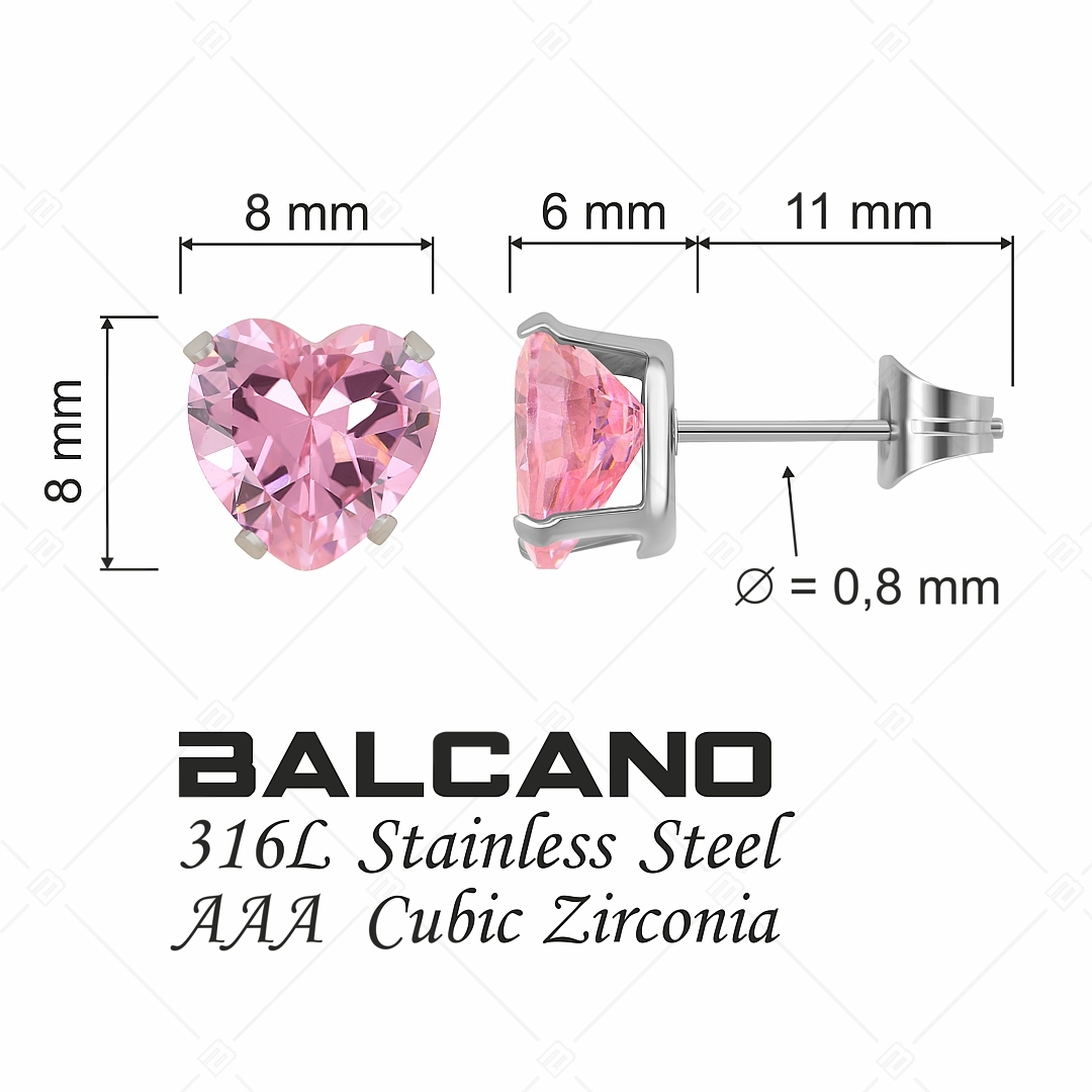 BALCANO - Frizzante / Boucles d'oreilles pierres précieuses en forme de cœur (112084ST87)
