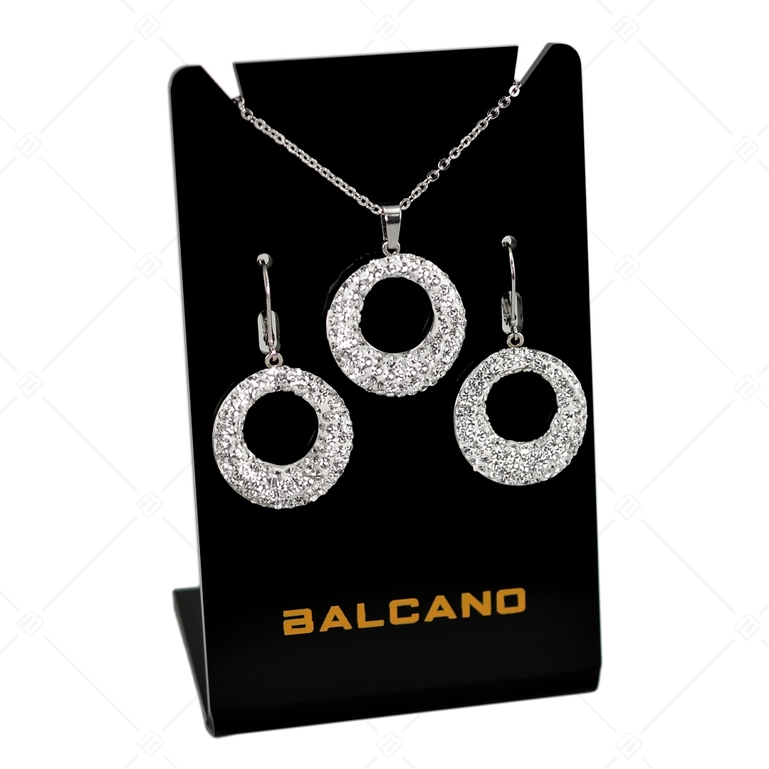 BALCANO - Sole / Boucles d'oreilles rondes en acier inoxydable avec des cristaux (141001BC00)