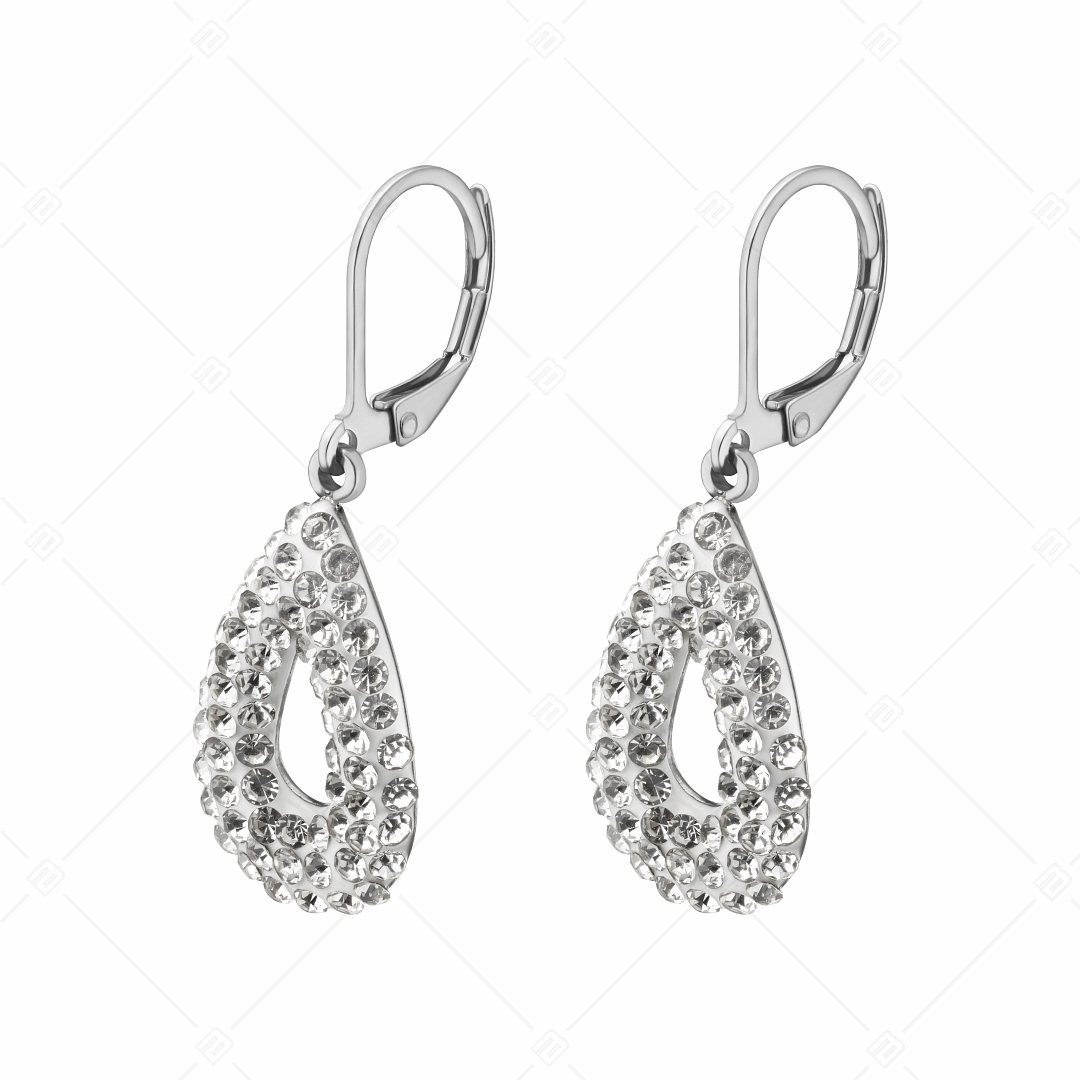 BALCANO - Goccia / Drop Shaped Stainless Steel Earrings With Crystals (141002BC00)