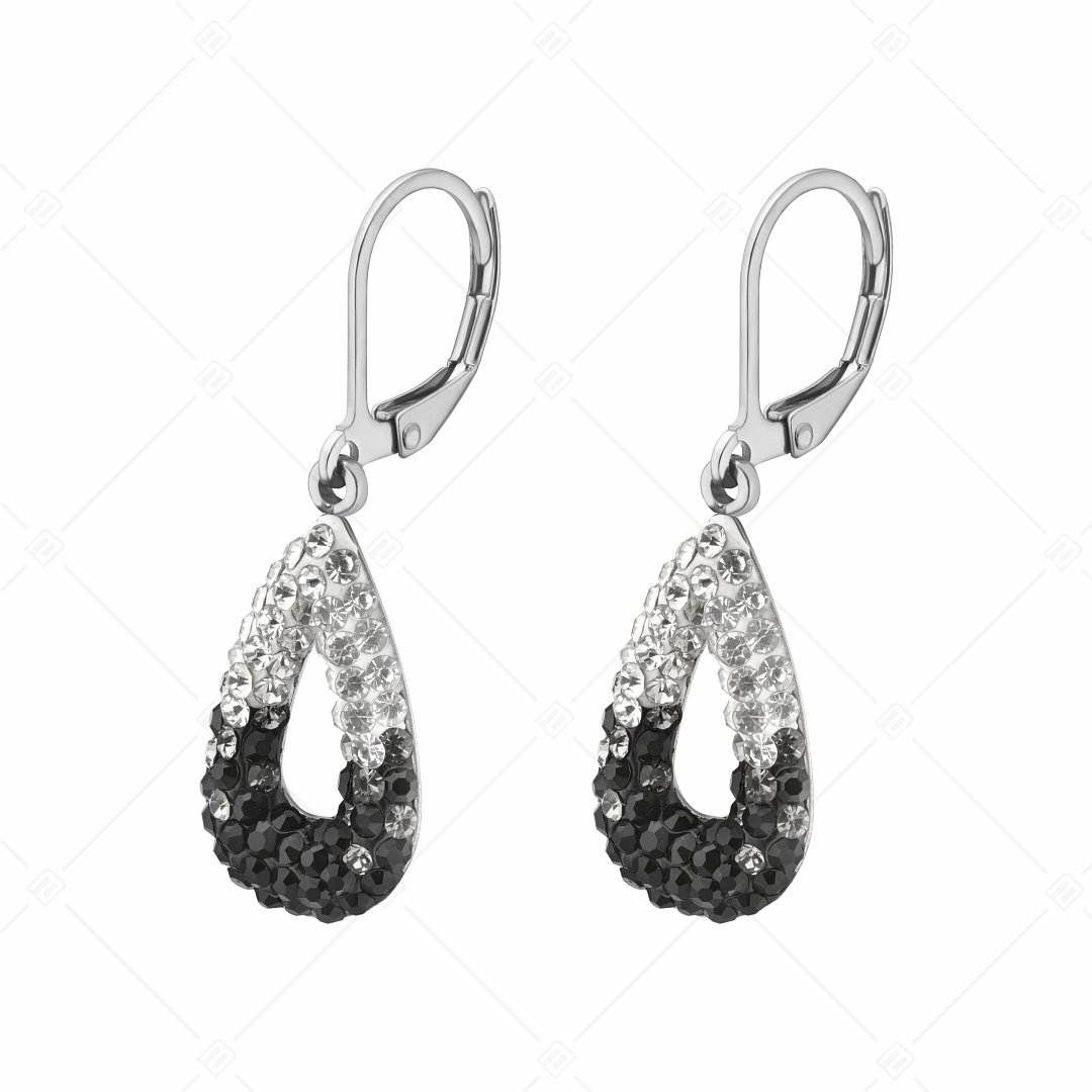 BALCANO - Goccia / Drop Shaped Stainless Steel Earrings With Crystals (141002BC01)