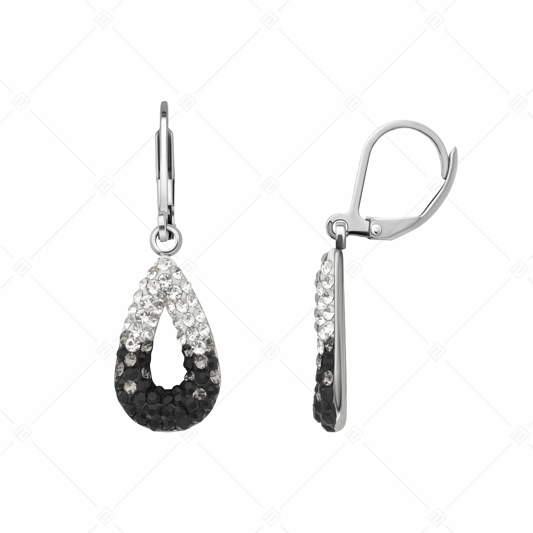 BALCANO - Goccia / Drop Shaped Stainless Steel Earrings With Crystals (141002BC01)