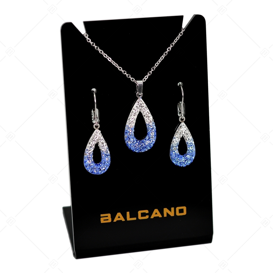 BALCANO - Goccia / Round Stainless Steel Earrings With Crystals (141002BC04)