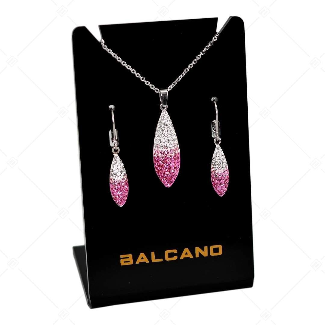 BALCANO - Avena / Oatseed Shaped Stainless Steel Earrings With Crystals (141003BC92)
