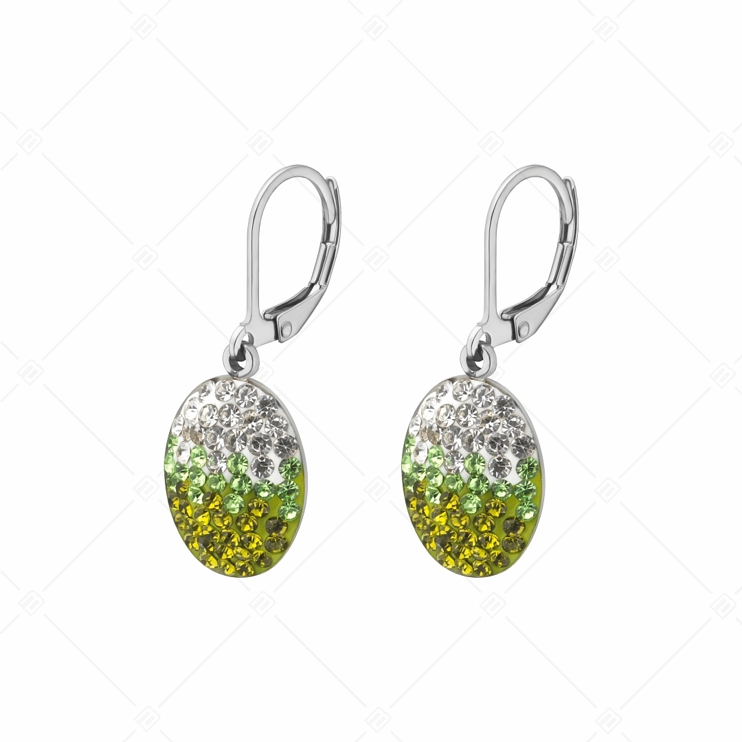 BALCANO - Oliva / Oval Shaped Stainless Steel Earrings With Crystals (141004BC03)