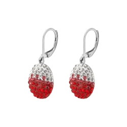 BALCANO - Oliva / Oval Shaped Stainless Steel Earrings With Crystals