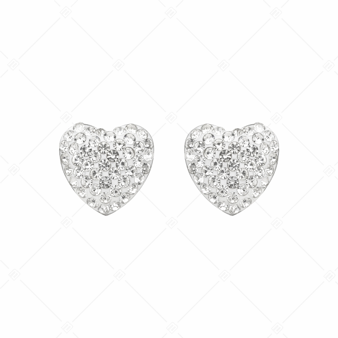 BALCANO - Cuore / Heart shaped stainless steel earrings with crystals (141005BC00)