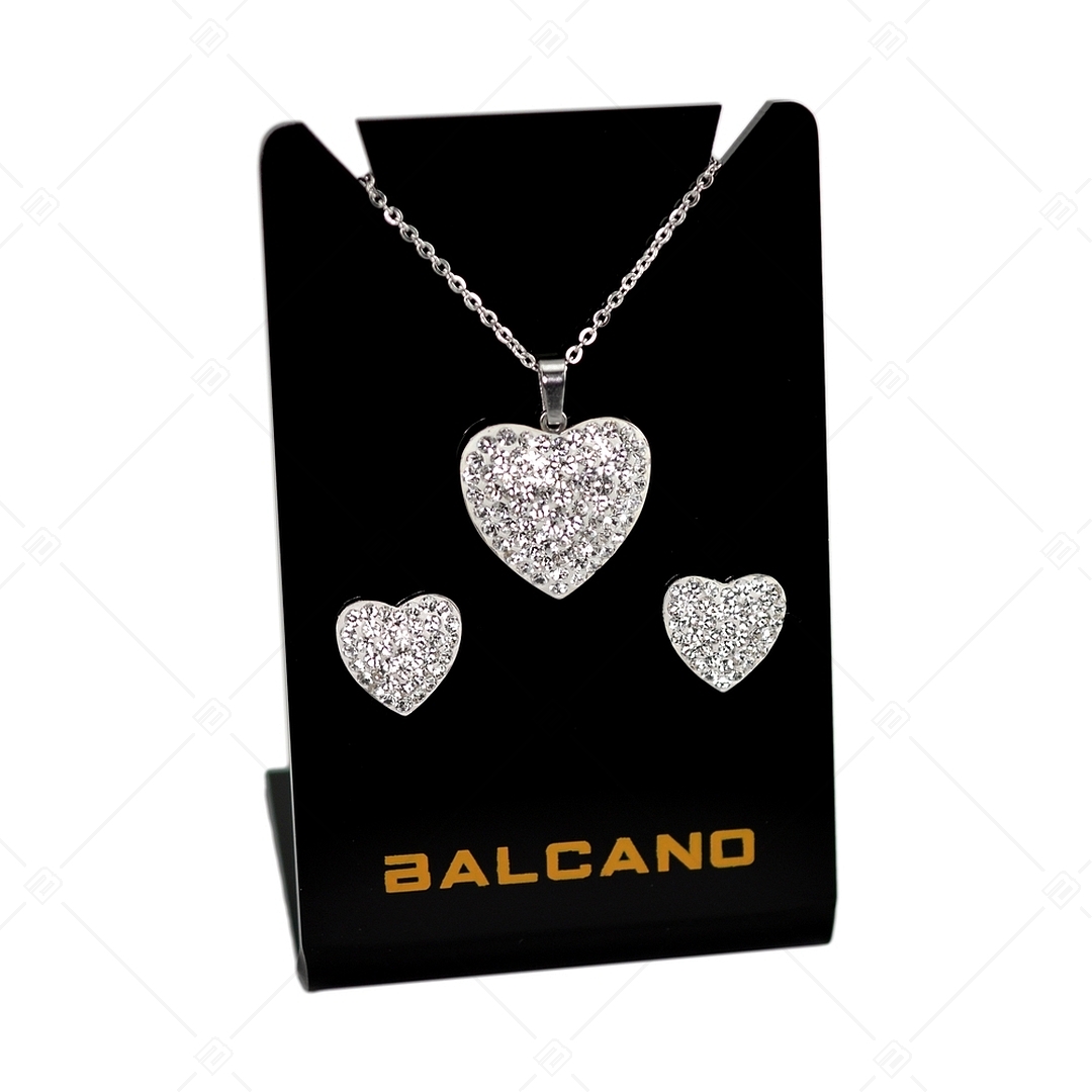 BALCANO - Cuore / Boucles d'oreilles en forme de coeur en acier inoxydable avec des cristaux (141005BC00)