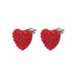 BALCANO - Cuore / Boucles d'oreilles en forme de coeur en acier inoxydable avec des cristaux