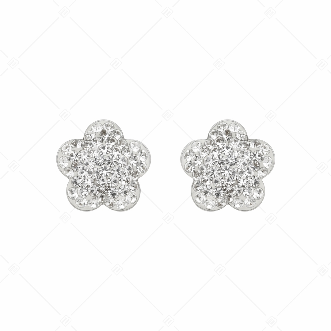 BALCANO - Fiore / Boucles d'oreilles en forme de fleur en acier inoxydable avec des cristaux (141006BC00)