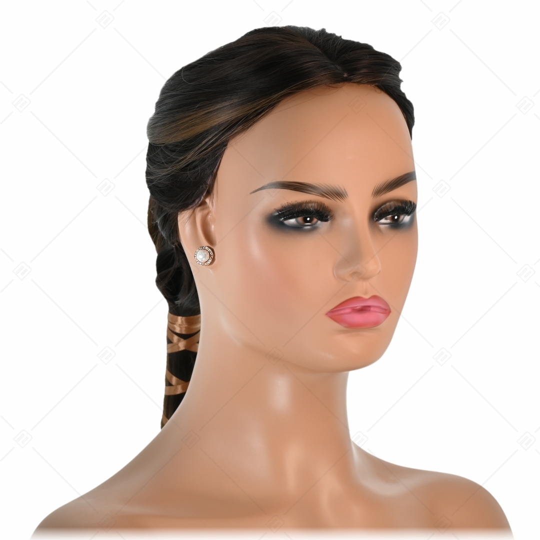 BALCANO - Serena / Magnifique boucles d'oreilles en perle de coquillage, plaqué or rose 18K (141103BC00)