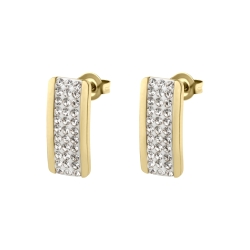 BALCANO - Giulia / Rectangular Crystal Earrings With 18K Gold Plated