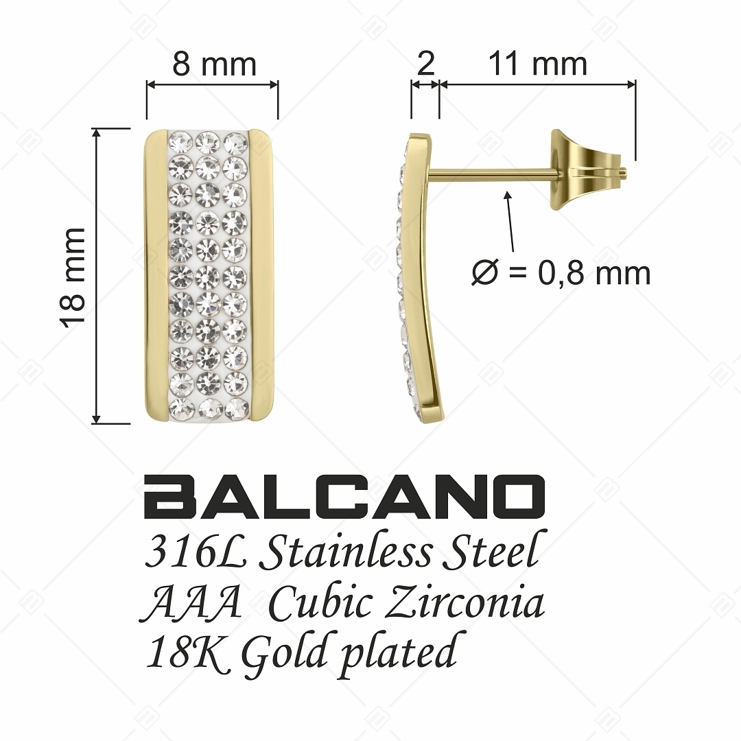 BALCANO - Giulia / Rectangular crystal earrings with 18K Gold Plated (141105BC88)