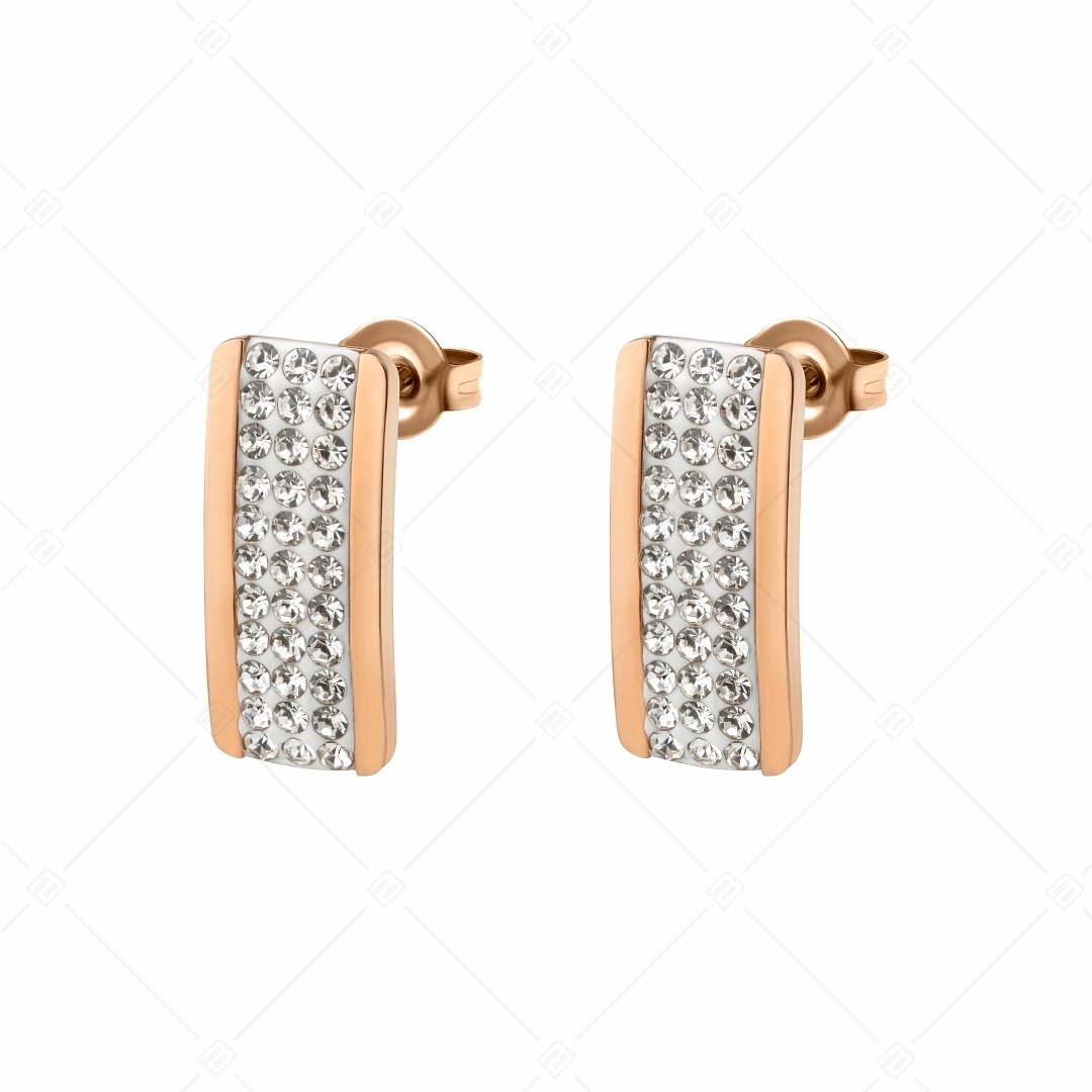 BALCANO - Giulia / Rectangular Crystal Earrings With 18K Rose Gold Plated (141105BC96)