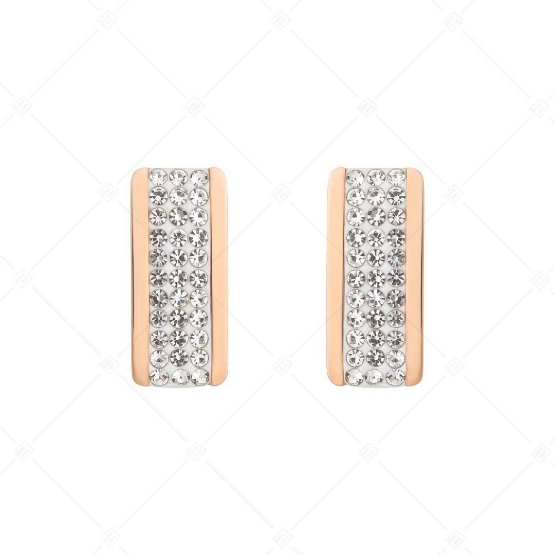 BALCANO - Giulia / Rectangular Crystal Earrings With 18K Rose Gold Plated (141105BC96)