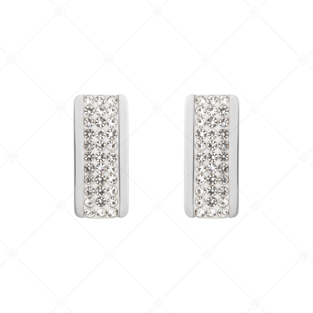 BALCANO - Giulia / Rectangular Crystal Earrings With High Polish (141105BC97)
