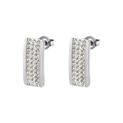 BALCANO - Giulia / Rectangular Crystal Earrings With High Polish