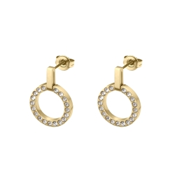 BALCANO - Veronic / Round earrings with Zirconia Gemstone and 18K Gold Plated